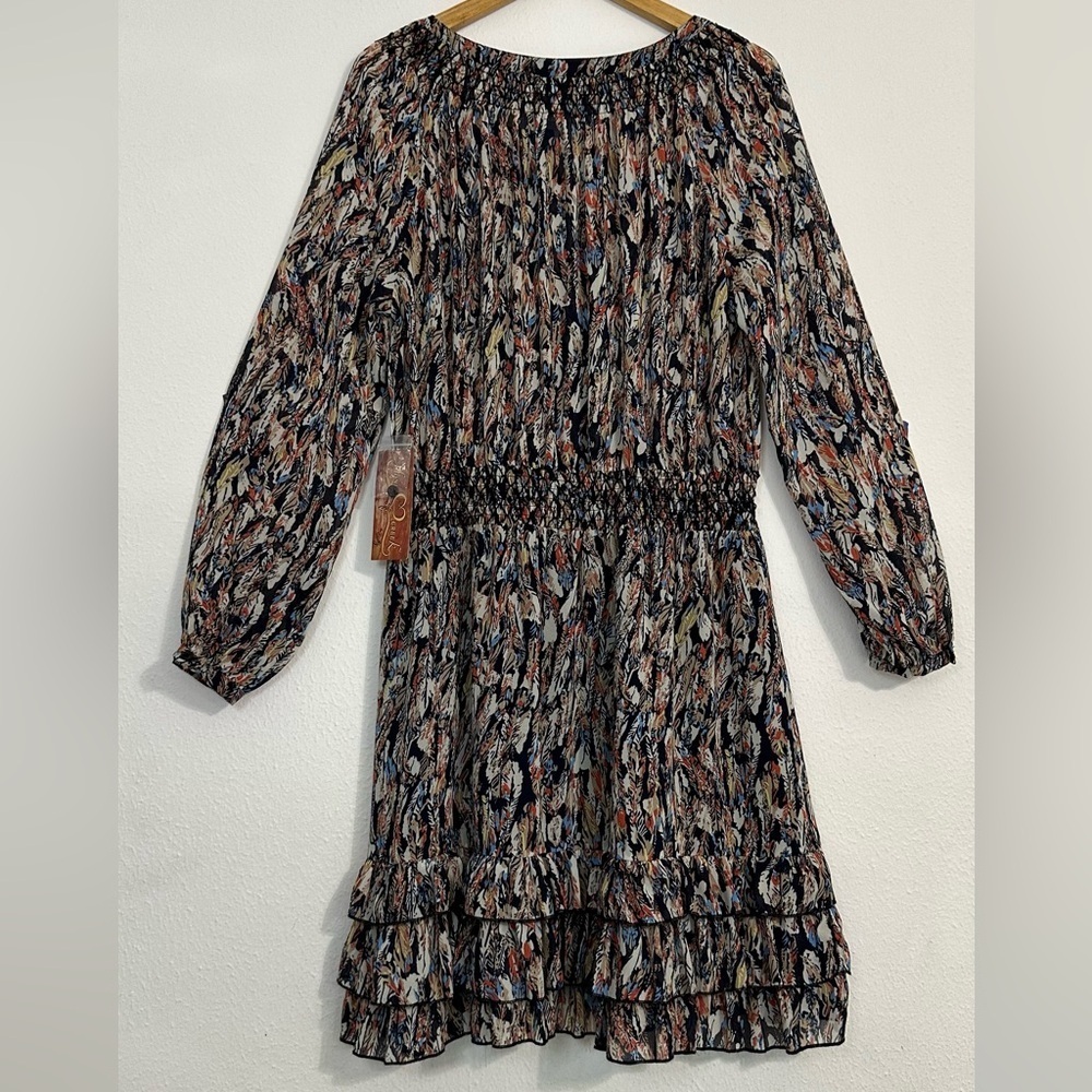 NWT Scully Feather Print Dress Patterned Garment - Picture 7 of 16